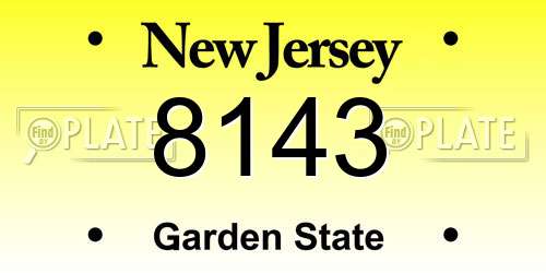 8143 New Jersey License Plate