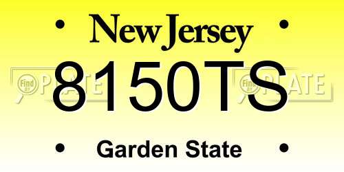 8150TS New Jersey License Plate