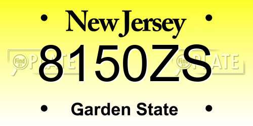 8150ZS New Jersey License Plate