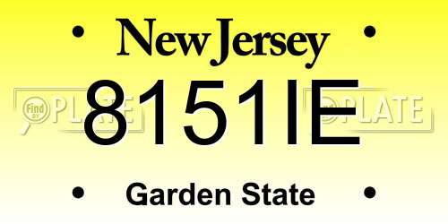 8151IE New Jersey License Plate