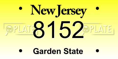 8152 New Jersey License Plate
