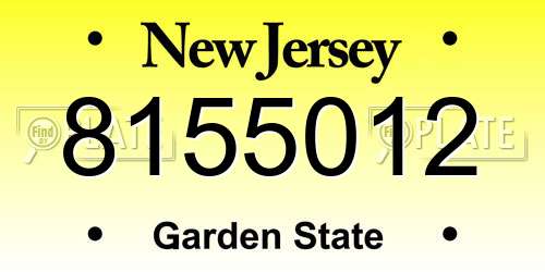 8155012 New Jersey License Plate