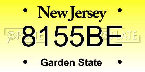 8155BE New Jersey License Plate