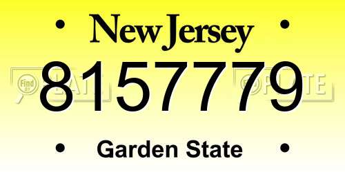 8157779 New Jersey License Plate