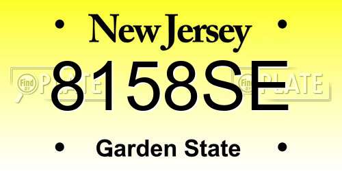 8158SE New Jersey License Plate