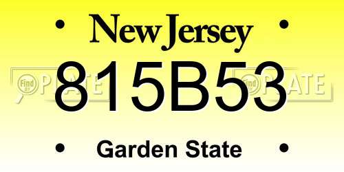 815B53 New Jersey License Plate