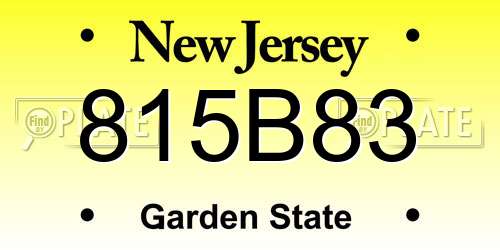 815B83 New Jersey License Plate