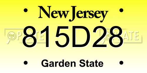 815D28 New Jersey License Plate