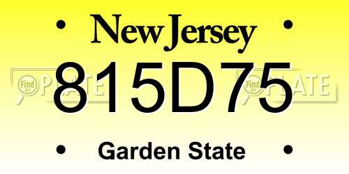 815D75 New Jersey License Plate