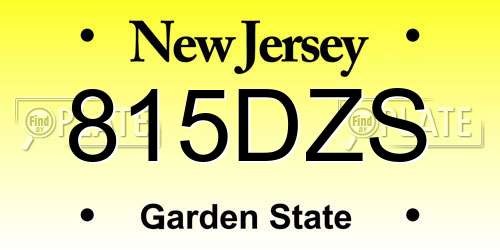 815DZS New Jersey License Plate