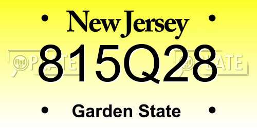 815Q28 New Jersey License Plate