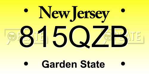 815QZB New Jersey License Plate