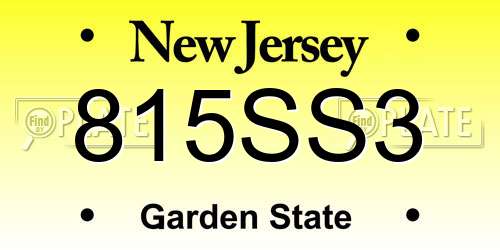 815SS3 New Jersey License Plate