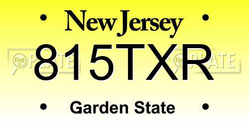 815TXR New Jersey License Plate