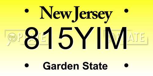 815YIM New Jersey License Plate