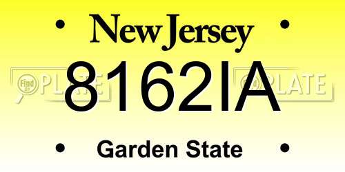 8162IA New Jersey License Plate