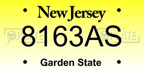 8163AS New Jersey License Plate