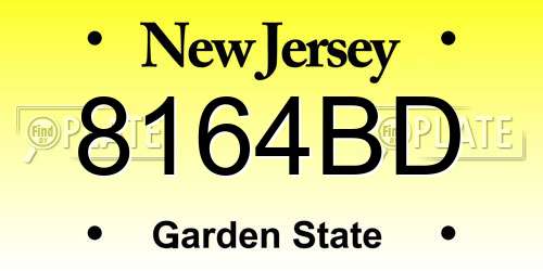 8164BD New Jersey License Plate