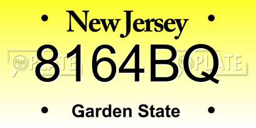 8164BQ New Jersey License Plate