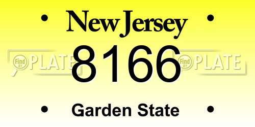 8166 New Jersey License Plate