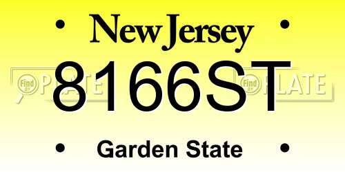 8166ST New Jersey License Plate
