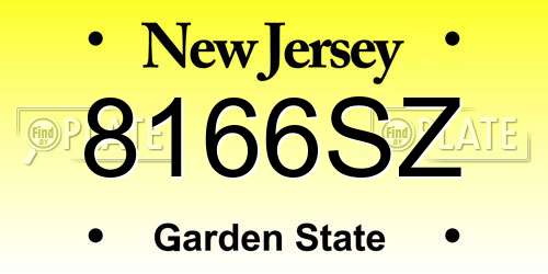 8166SZ New Jersey License Plate