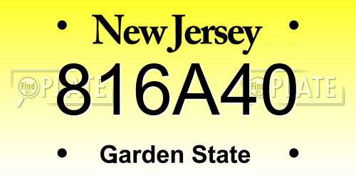 816A40 New Jersey License Plate