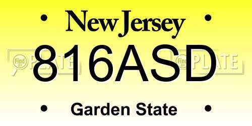 816ASD New Jersey License Plate