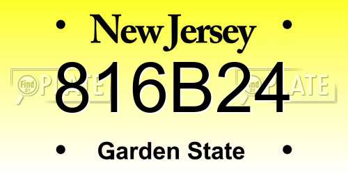 816B24 New Jersey License Plate