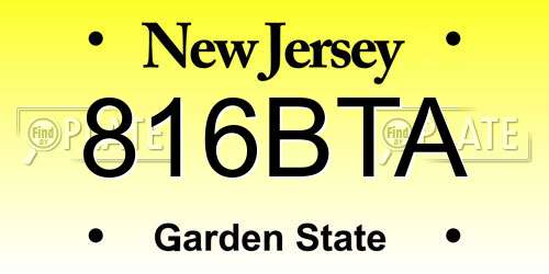 816BTA New Jersey License Plate
