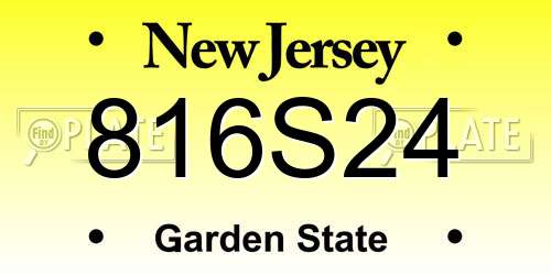 816S24 New Jersey License Plate