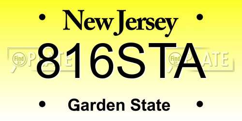 816STA New Jersey License Plate