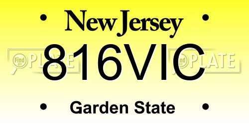 816VIC New Jersey License Plate