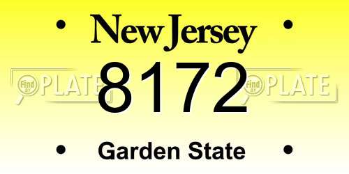 8172 New Jersey License Plate