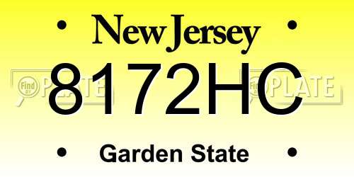 8172HC New Jersey License Plate