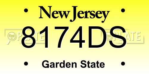 8174DS New Jersey License Plate