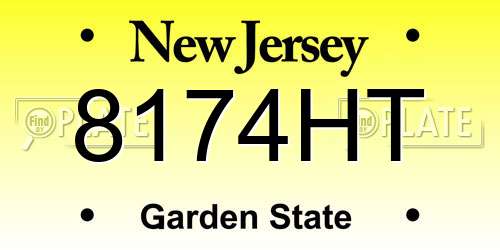 8174HT New Jersey License Plate
