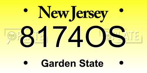 8174OS New Jersey License Plate