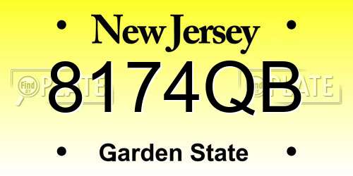 8174QB New Jersey License Plate