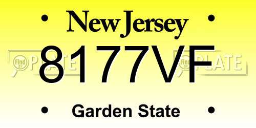 8177VF New Jersey License Plate