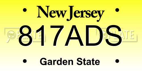 817ADS New Jersey License Plate