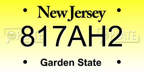 817AH2 New Jersey License Plate