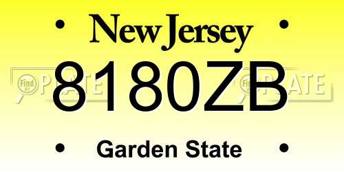 8180ZB New Jersey License Plate