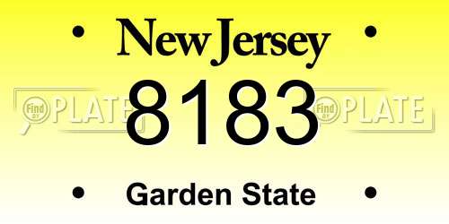 8183 New Jersey License Plate