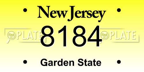 8184 New Jersey License Plate