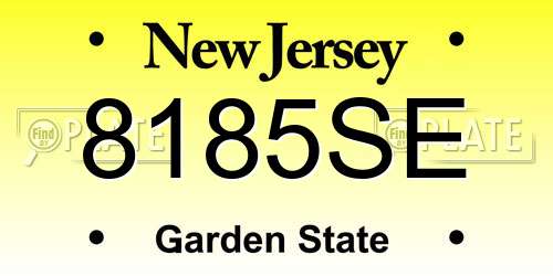 8185SE New Jersey License Plate