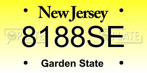 8188SE New Jersey License Plate