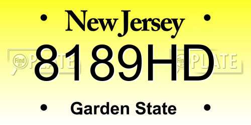 8189HD New Jersey License Plate