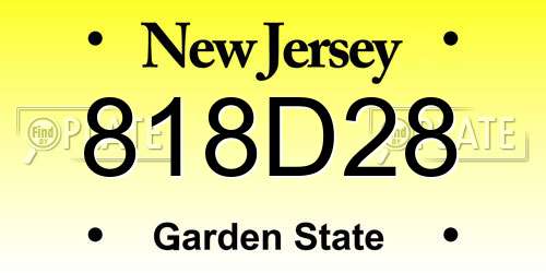818D28 New Jersey License Plate