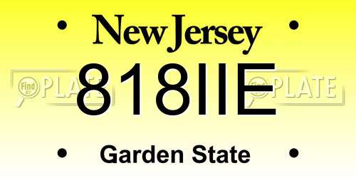 818IIE New Jersey License Plate